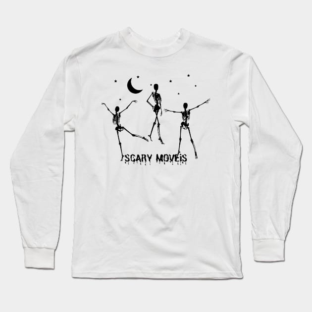 Dancing Skeleton Long Sleeve T-Shirt by Popa Ionela